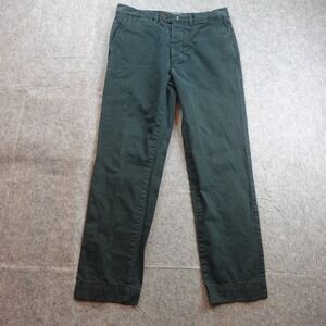 Officine Generale Pants Mens 32 (Actual 32x29) Green Chino Trousers